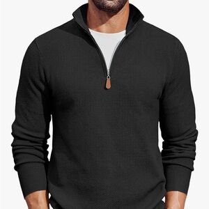 Men's Black Half-Zip Sweater (Large)